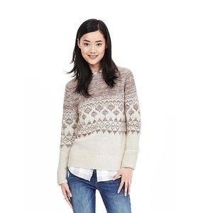 Italian Yarn Fair Isle Sweater by Banana Reublic